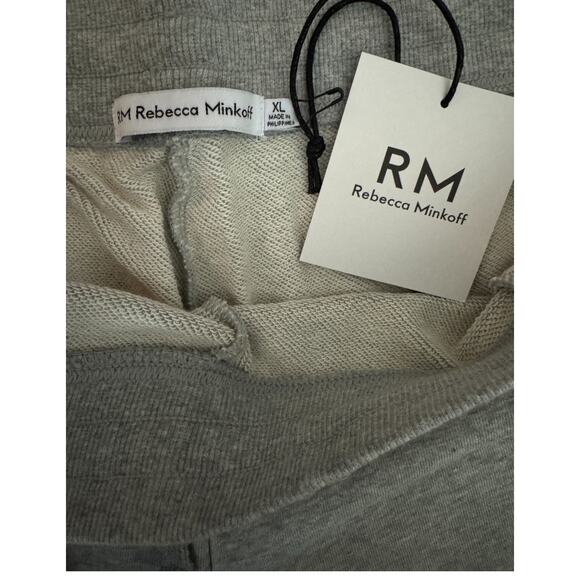 RM Rebecca Minkoff XL Grey Cotton Sweatpants Drawstring Ribbed Cuffs NWT - Picture 10 of 10
